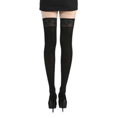 Soft & Luxurious 50 Denier Opaque Lace Top Hold-ups Thigh Highs (Made In Italy)