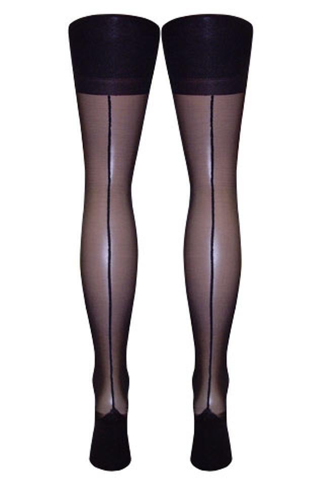 Stiletto Seam & Heel Stockings (XL) Made In Italy)