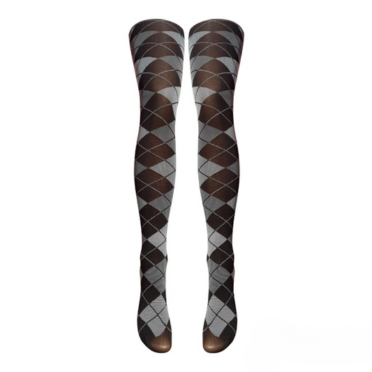 Scottish Argyle / Tartan Print Tights Available In 3 Styles (Made In Italy)