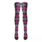 Strumpfhose mit schottischem Argyle-/Tartan-Print, erhältlich in 3 Ausführungen (hergestellt in Italien)