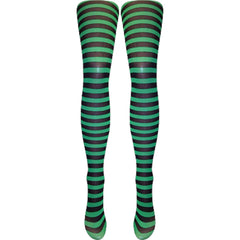 Silver Legs Striped Semi-Opaque Tights (One Size & XL)