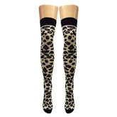 Overknee-Socken mit Leopardenmuster (hergestellt in Italien)