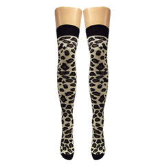 Calcetines por encima de la rodilla de leopardo (hechos en Italia)