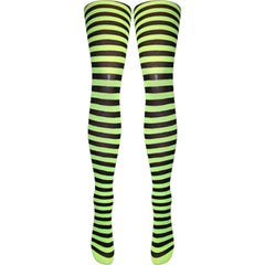 Silver Legs Striped Semi-Opaque Tights (One Size & XL)