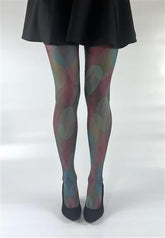 Psychedelic Multi Coloured Teal Tights