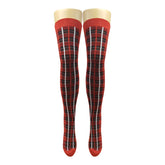 Calcetines estampados por encima de la rodilla (tartanes/rayas/leopardo/camuflaje)