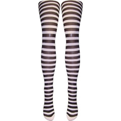 Silver Legs Striped Semi-Opaque Tights (One Size & XL)