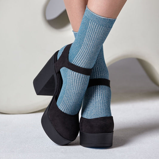 Gipsy Sparkle Lurex Socks 3 Colours Available (Made In Italy)