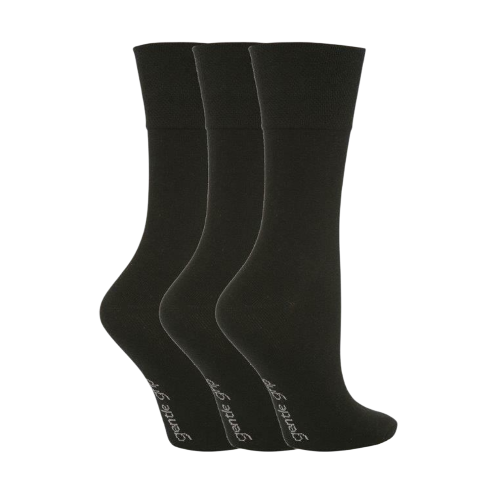 3 Paar Damen-Socken mit sanftem Griff (verschiedene Modelle), Größe 4–8