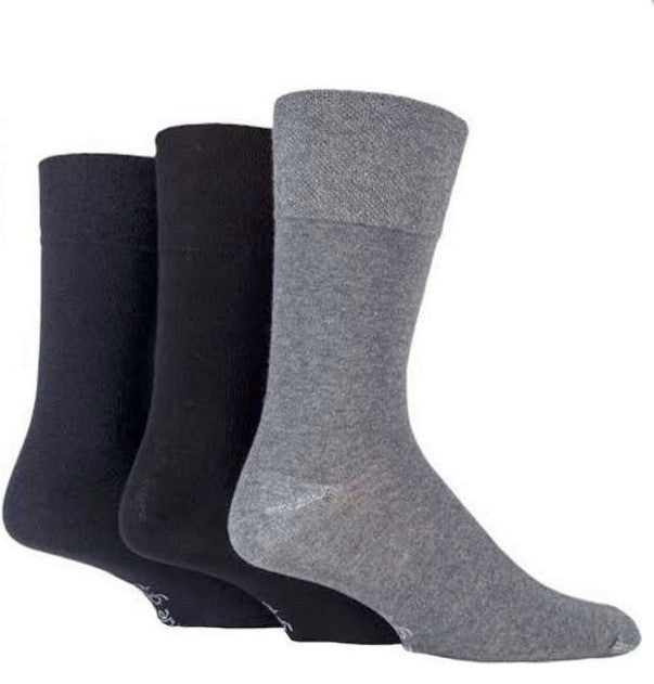 Men's Gentle Grip 3 Pair Pack Socks (Assorted Styles)