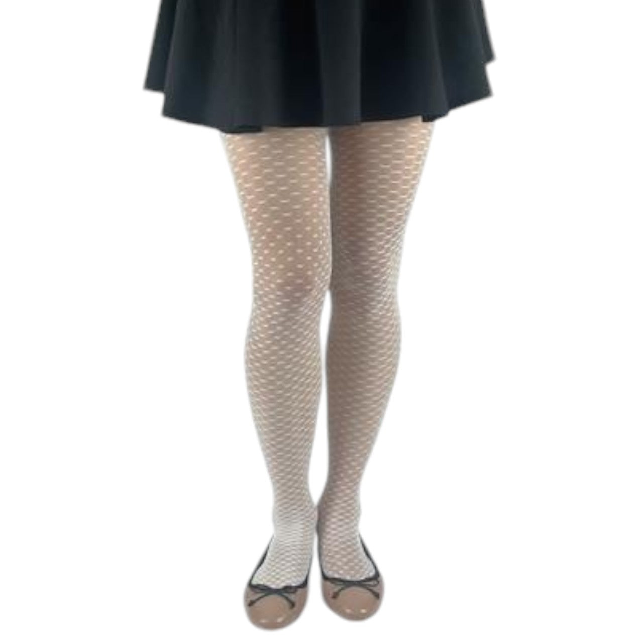 Cream Honeycomb Design Tights (Made In Italy)