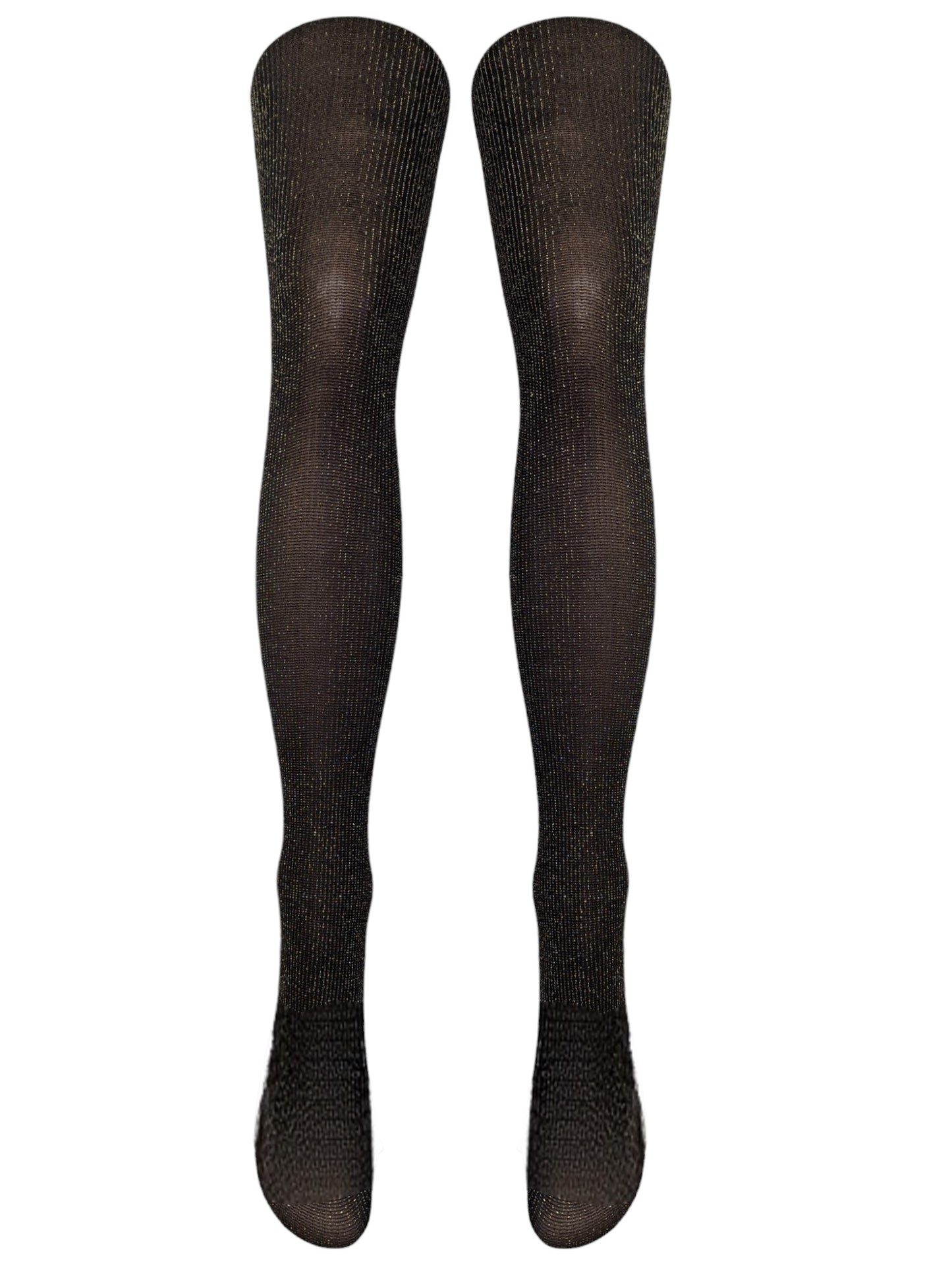 Gold Lurex Opaque Rib Tights