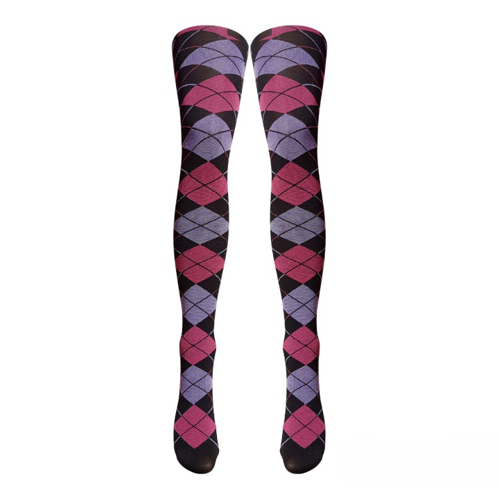 Strumpfhose mit schottischem Argyle-/Tartan-Print, erhältlich in 3 Ausführungen (hergestellt in Italien)