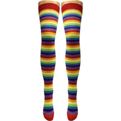 Calcetines de algodón a rayas sobre la rodilla con piernas plateadas (hechos en Italia)