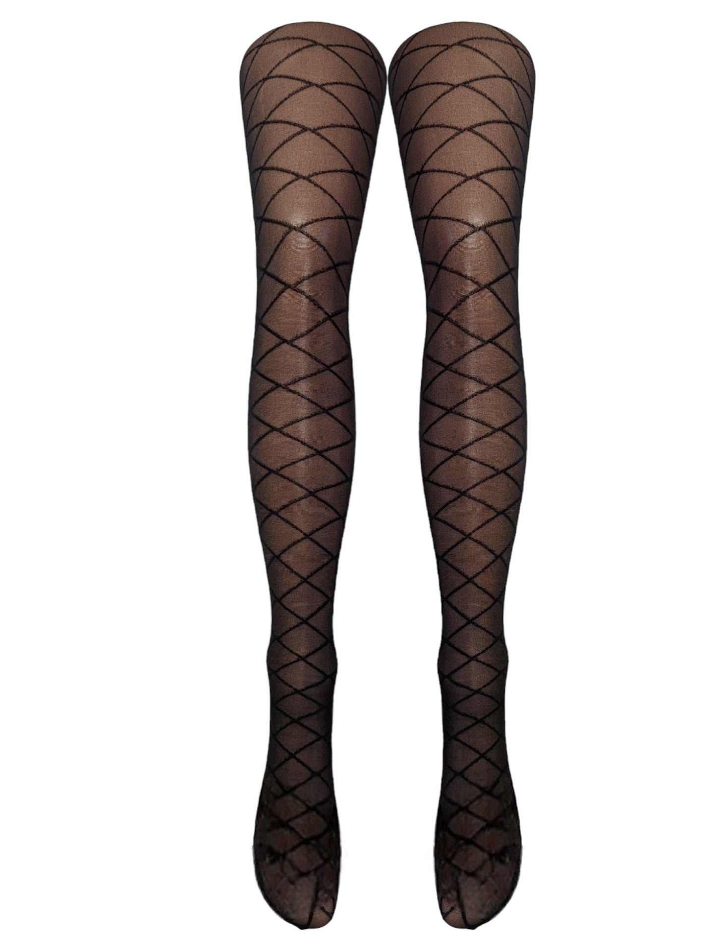 Sheer Diamond Pattern Tights