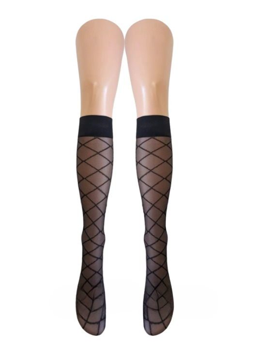 Fancy Pattern Ladies Knee High Pop Socks (Made In Italy)