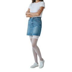 Luxurious & Silky 15 Denier Lace Top Thigh High Hold Ups (Made in Italy)