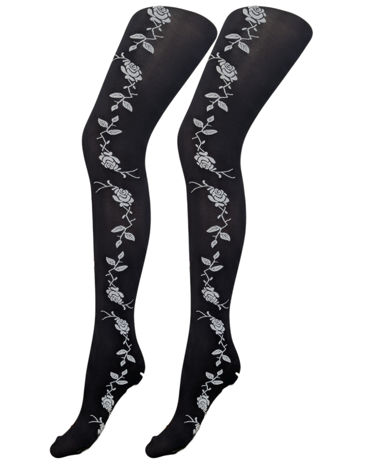 Trailing Trellis Floral Embossed Opaque Tights (Made In Italy)