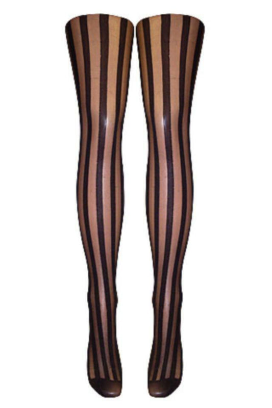 Vertical Stripe Tights (Made In Italy)