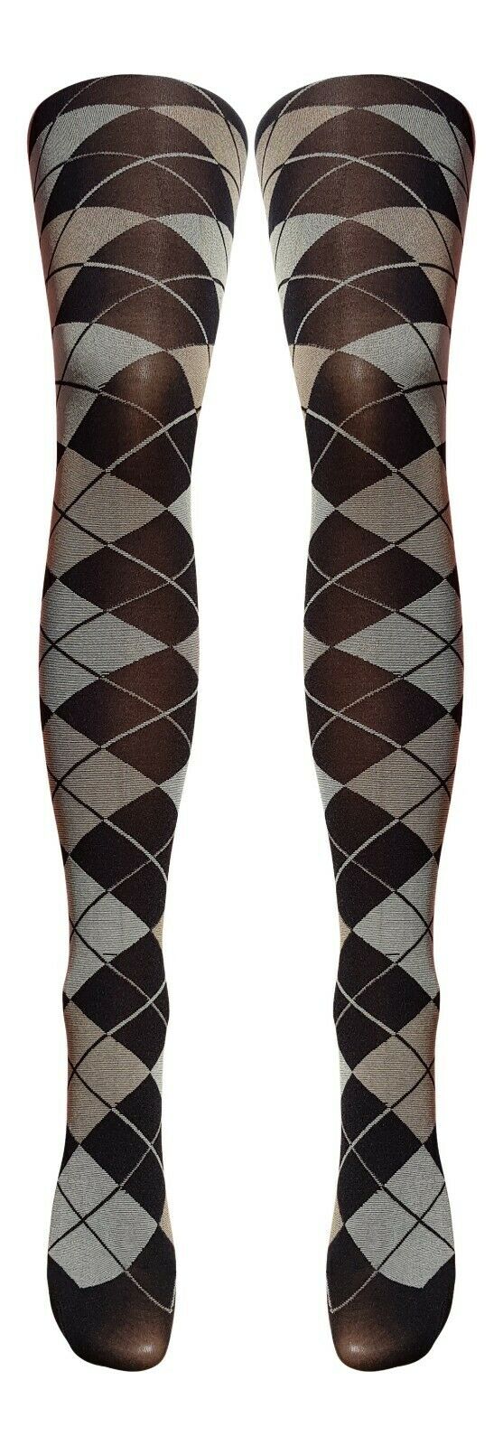 Strumpfhose mit schottischem Argyle-/Tartan-Print, erhältlich in 3 Ausführungen (hergestellt in Italien)