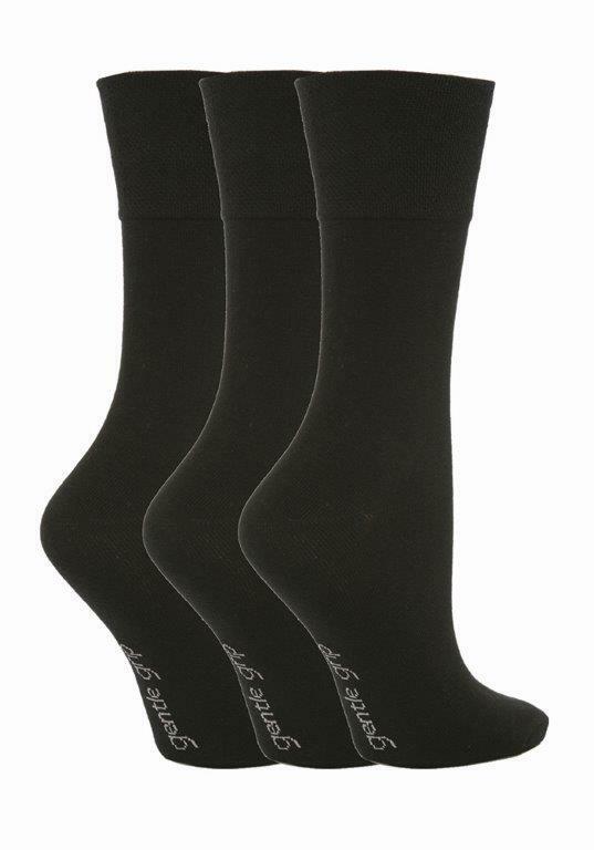 Ladies Gentle Grip 3 Pair Pack Socks (Assorted Styles)
