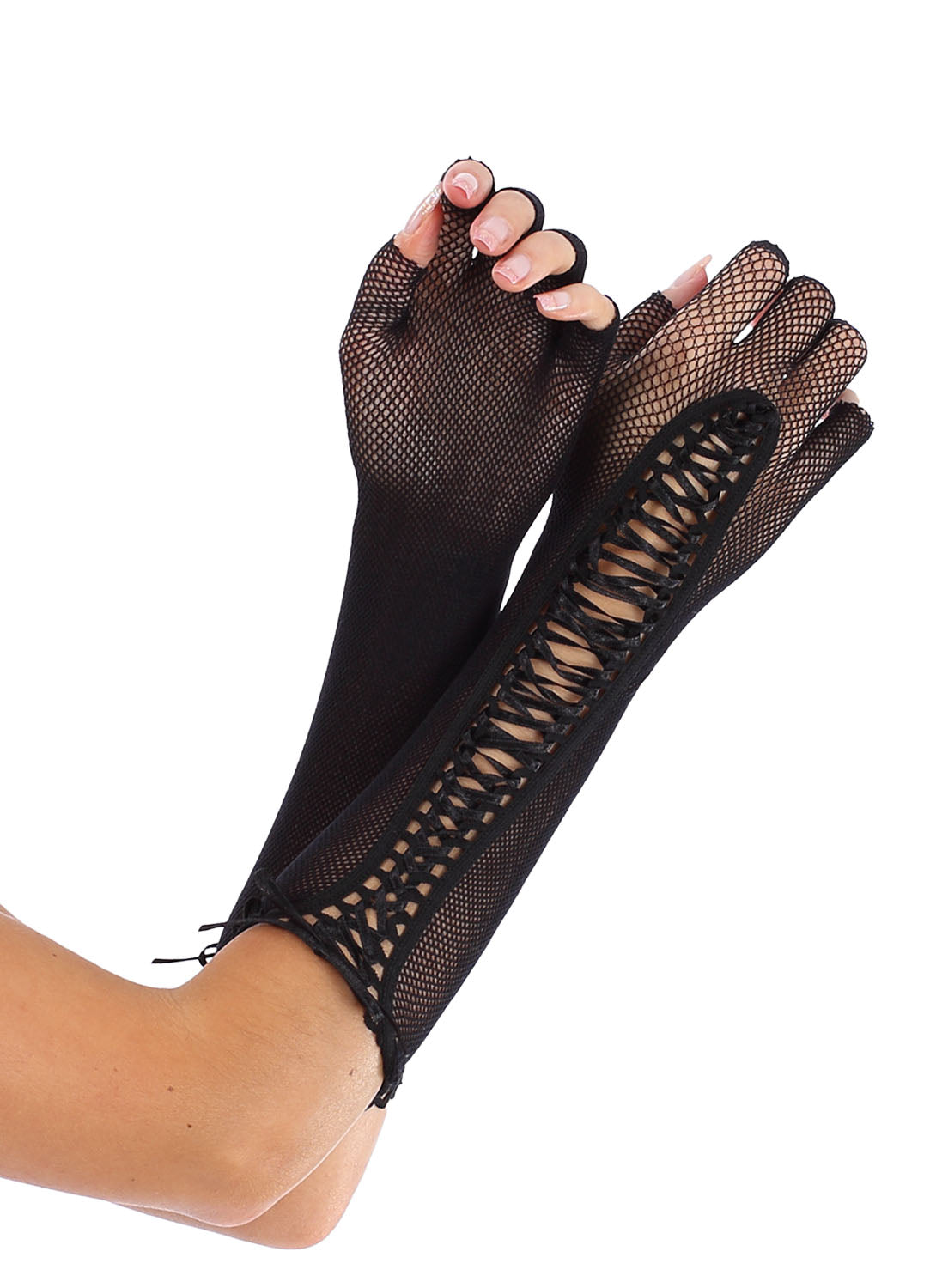 Elbow Length Fishnet Gloves