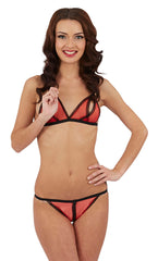 Conjunto de sujetador y tanga con mirilla