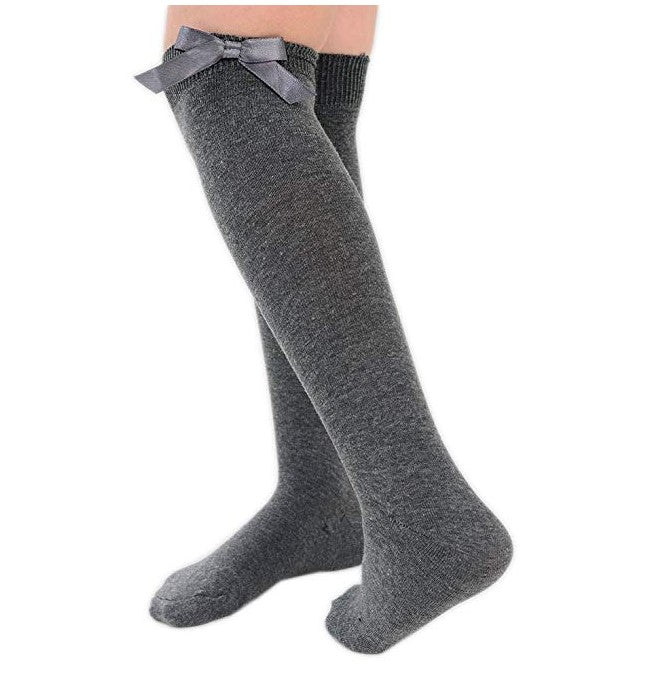 Kniehohe Socken mit Schleife